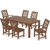 Martha Stewart by POLYWOOD® Chinoiserie 7-Piece Parsons Dining Set (Exclusive) in Black(Teak)