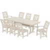 Martha Stewart by POLYWOOD® Chinoiserie 9-Piece Farmhouse Dining Set with Trestle Legs in Green(Sand)