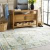 Martha Stewart x SAFAVIEH Machine Washable Area Rug Collection – 5′ x 8′, Beige & Green, Slip Resistant & Easy Cleaning, Ideal for Ideal for Living Room, Bedroom, Dining Space (MSRW181B)