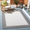 Martha Stewart x SAFAVIEH Outdoor Area Rug Collection – 8′ x 10′, Camel & Brown , Weather Resistant & Washable, Ideal for Patio, Backyard, Mudroom, Deck, Dining Space (MSRO386T)(Ivory/Charcoal)