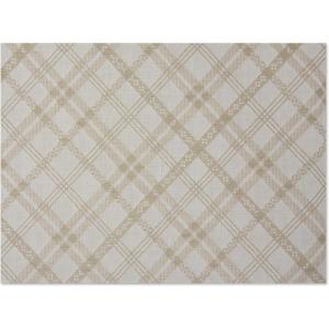 Chilewich Martha by Martha Stewart Ribbons Rug in Wheat – 23″x36″ – Easy Care – Premium Indoor/Outdoor Floor Mat for Entry, Kitchen, Bath, Pool with Non-Slip Backing(Flax)