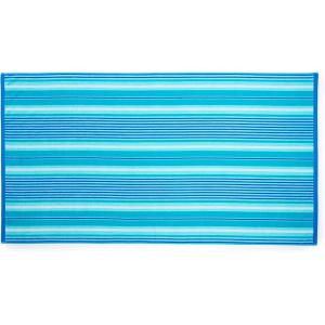 MARTHA STEWART 100% Cotton Bath Towels Set Of 6 Piece, 2 Bath Towels, 2 Hand Towels, 2 Washcloths, Quick Dry Towels, Soft & Absorbent, Bathroom Essentials, Light Gray(Blue & White)