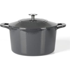 MARTHA STEWART Gatwick 7 QT Enamel Cast Iron Dutch Oven Pot with Lid, Martha Blue(Gray)