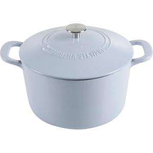 MARTHA STEWART Gatwick 7 QT Enamel Cast Iron Dutch Oven Pot with Lid, Martha Blue(Lavender)
