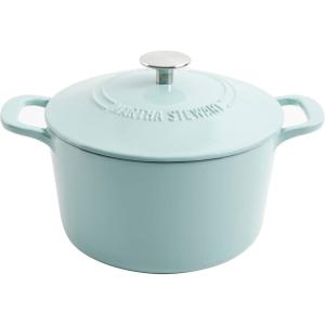 MARTHA STEWART Gatwick 7 QT Enamel Cast Iron Dutch Oven Pot with Lid, Martha Blue(Martha Blue)