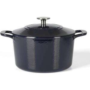 MARTHA STEWART Gatwick 7 QT Enamel Cast Iron Dutch Oven Pot with Lid, Martha Blue(Navy Blue)