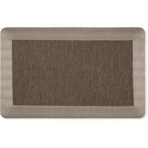 MARTHA STEWART Mira Modern Heathered Solid Anti-Fatigue Air-Infused Kitchen Mat, Brown, 19.6″x32″(Brown)