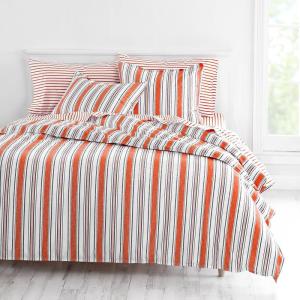 MARTHA STEWART Natalie King Size Duvet, 3 Piece Set-1 Duvet Cover, 2 Pillow Shams, Crinkle Velvet Texture, Soft & Royal, Machine Wash, 104″x92″ with Button Closure, Champagne(Dark Orange)