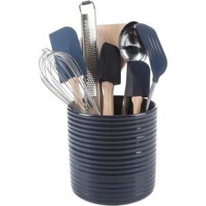 Martha Stewart 10 Piece Tools and Gadget Set W/Ceramic Crock – Martha Blue(Navy Blue)