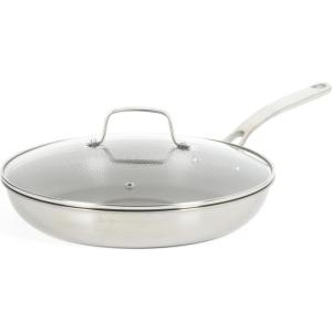 Martha Stewart 12 Piece Heavy Gauge Aluminum Hard Anodized Premium Nonstick Cookware Set, Induction Safe, Copper w/Black Interior(Triply Stainless (12″ Pan))