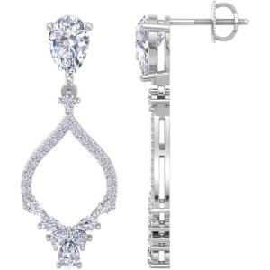 Martha Stewart 3 Carat Lab Grown Diamond Drop Earrings In 14 Karat Gold, Lab Grown Diamond Earrings(white-gold)