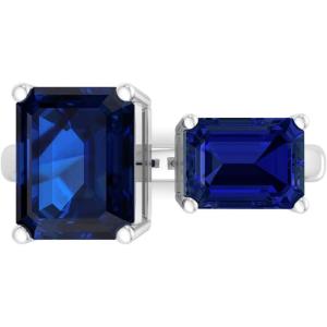 Martha Stewart 4 1/2 Carat Two Stone Gemstone Ring For Women in Sterling Silver, Gemstone Jewelry For Women(Option 10)