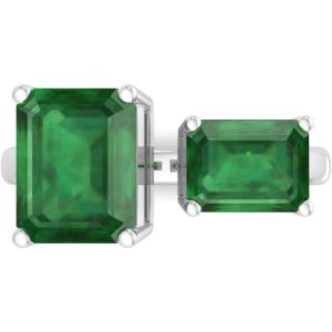 Martha Stewart 4 1/2 Carat Two Stone Gemstone Ring For Women in Sterling Silver, Gemstone Jewelry For Women(Option 9)