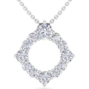 Martha Stewart 4 Carat Lab Grown Diamond Circle Necklace In 14 Karat Gold, Lab Grown Diamond Necklace For Women(white-gold)