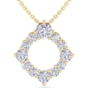 Martha Stewart 4 Carat Lab Grown Diamond Circle Necklace In 14 Karat Gold, Lab Grown Diamond Necklace For Women(yellow-gold)