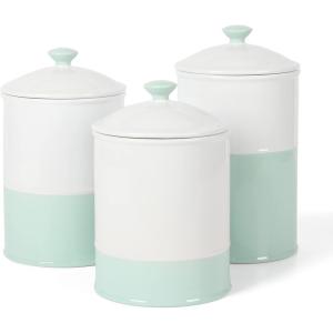 Martha Stewart 6 Piece Stoneware Two-Tone Canister Set – Martha Blue