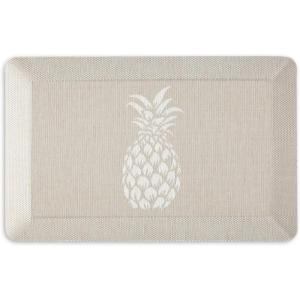 Martha Stewart Aloha Modern Pineapple Anti-Fatigue Air-Infused Kitchen Mat, Blue, 19.6″x39″(Beige)