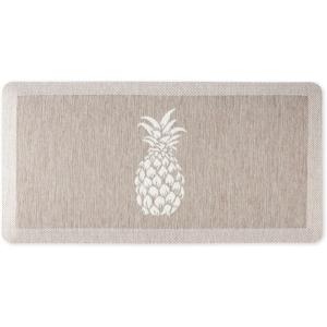 Martha Stewart Aloha Modern Pineapple Anti-Fatigue Air-Infused Kitchen Mat, Blue, 19.6″x39″(Coffee Brown)