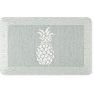 Martha Stewart Aloha Modern Pineapple Anti-Fatigue Air-Infused Kitchen Mat, Blue, 19.6″x39″(Mint Green)
