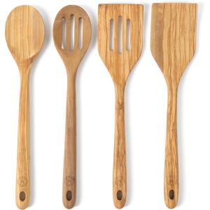 Martha Stewart Bainford 4-Piece Wooden Kitchen Tool Set – Olive