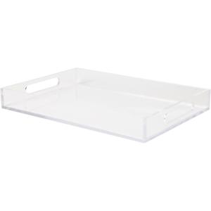Martha Stewart Brody Acrylic Letter Tray, Letter Organizer Desk Tray, File Organizer Tray for Magazines, Folders, Notebooks, Desk Accessories, 12.75″ x 8.75″, Clear