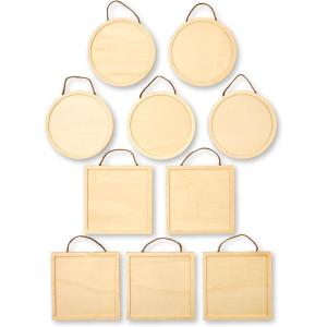 Martha Stewart, Circle and Square Wood Plaque Set, 10 pcs
