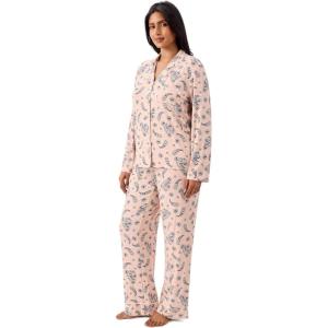 Martha Stewart Cooling Rayon Pajama Set for Women | Long Sleeve, Button-Down Style for Cool, Comfortable Coverage(Evening Sand)