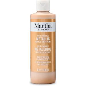 Martha Stewart, Craft Paint, Rose Gold, 8 fl oz Premium Metallic Finish Paint, Perfect For Easy To Apply DIY Arts And Crafts, 68702(Rose Gold)