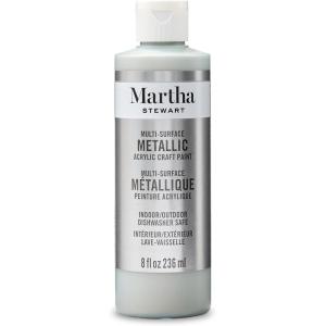 Martha Stewart, Craft Paint, Slate Gray, 8 fl oz Premium Satin Finish Paint, Perfect For Easy To Apply DIY Arts And Crafts, 68693(Sterling)