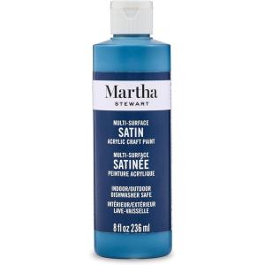 Martha Stewart, Craft Paint, Slate Gray, 8 fl oz Premium Satin Finish Paint, Perfect For Easy To Apply DIY Arts And Crafts, 68693(Wild Blueberry)