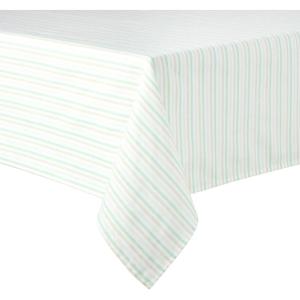Martha Stewart Daisy Stripe Tablecloth Single Pack, Beige/Brown, 60″x84″(Mint)