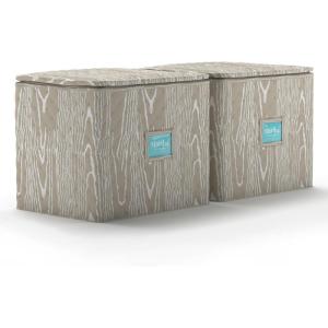 Martha Stewart Dinnerware Stemware Glassware Stackable Organizer Home Storage Container Case, 3 Piece Dinnerware Set Organizer For Dessert, Salad and Dinner Plates With Felt Dividers, Mint(Skyland Faux Bois)