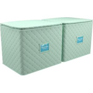 Martha Stewart Dinnerware Stemware Glassware Stackable Organizer Home Storage Container Case, 3 Piece Dinnerware Set Organizer For Dessert, Salad and Dinner Plates With Felt Dividers, Mint(Mint)