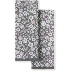 Martha Stewart Dual Purpose Kitchen Towel 2-Pack Set, Floral Vine, 16″x28″(Ditsy Floral)