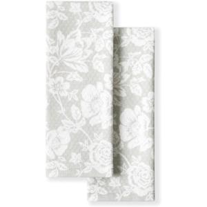 Martha Stewart Dual Purpose Kitchen Towel 2-Pack Set, Floral Vine, 16″x28″(Floral Vine)