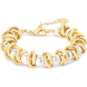 Martha Stewart Elegant Gold and Pearl Bracelet, 7 Inches For Women