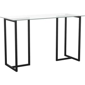 Martha Stewart Eli Home Office Desk with Glass Top and Steel Frame, Oil Rubbed Bronze(Clear Top/Oil Rubbed Bronze Frame)