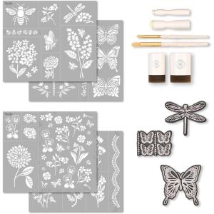 Martha Stewart, Flora and Fauna Stencils, Stamps, and Tools Kit, 13 pc(Flora & Fauna)