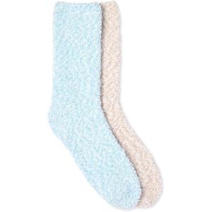 Martha Stewart Fuzzy Socks For Women – 2 Pairs – Warm And Cozy For Winter, Stocking Stuffer(Blue/Silver)