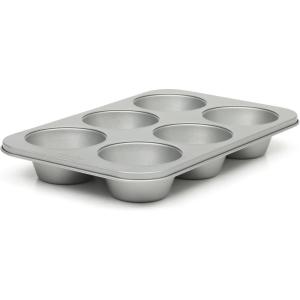 Martha Stewart Gallen 12-Cup Nonstick Carbon Steel Muffin and Cupcake Pan – Cool Grey, Durable Bakeware for Even Baking and Easy Release(Silver)