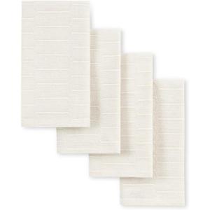 Martha Stewart Honeycomb Modern Farmhouse Napkin 4-Pack Set, Beige, 19″x19″(Natural)