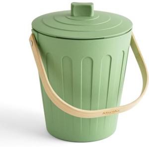 Martha Stewart Indoor Compost Bin | Countertop Composting Bucket for Kitchen | .7 Gallon Capacity | Includes Filter | Plant Based Materials | Light Blue(Sage Green)