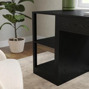 Martha Stewart Kayden Home Office Modular 2-Tier Bookshelf with Open Storage and 2 Shelves in Black(Black)