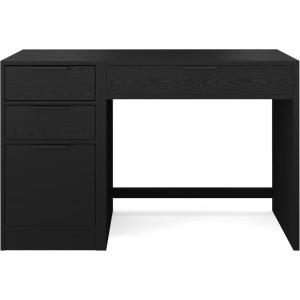 Martha Stewart Kayden Home Office Modular Desk with Drawer and Dual 3 Drawer File Cabinets in Black with Oil Rubbed Bronze Hardware(Black)