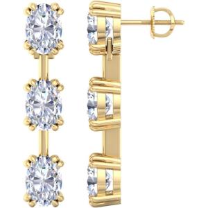 Martha Stewart Lab Grown Diamond Earrings, Oval Shape Drop Style, 14K Gold, Fine Jewelry for Women(yellow-gold)