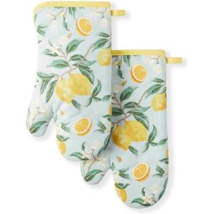 Martha Stewart Lemon Whimsy Oven Mitt 2-Pack Set, Yellow, 7″x13″(Pot Holder)