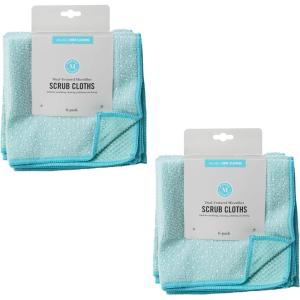 Martha Stewart Microfiber Scrub Kitchen Cloths, Polka Dot, 12 Count