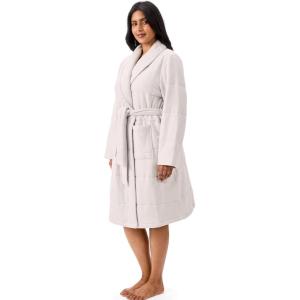 Martha Stewart Mid-Length Puffer Robe for Women | Cozy, Quilted Sleepwear for Lounging or Layering