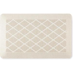 Martha Stewart Miles Modern Diamond Anti-Fatigue Air-Infused Kitchen Mat, Mint Green, 19.6″x32″(Beige)