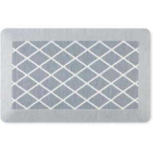 Martha Stewart Miles Modern Diamond Anti-Fatigue Air-Infused Kitchen Mat, Mint Green, 19.6″x32″(Blue)